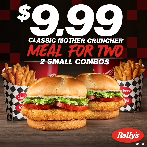 $9.99 classic mother cruncher meal for two - 2 small combos