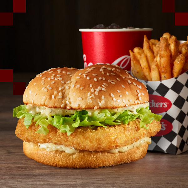 Fish Sandwich Fries and Drink